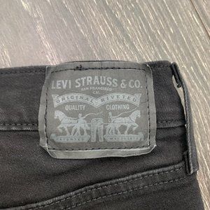 Levis High Rise Black Cropped Boot Cut Jeans